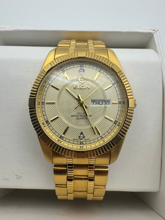 Elgin gold tone watch