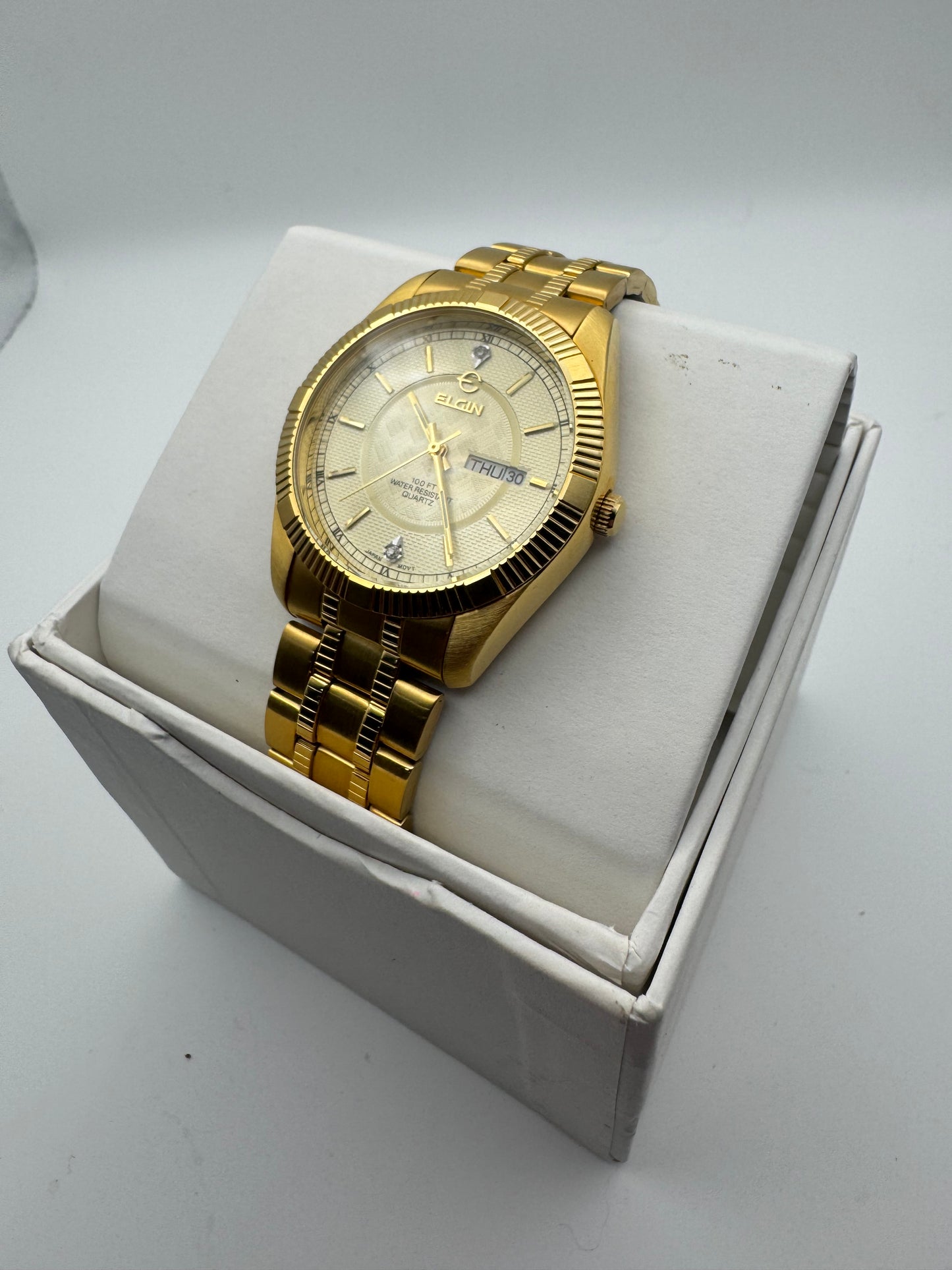 Elgin gold tone watch
