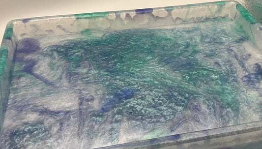 Green and Blue Swirl Tray