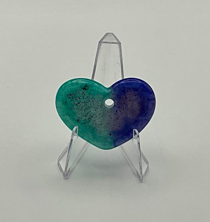 Green and Blue Heart Keychain