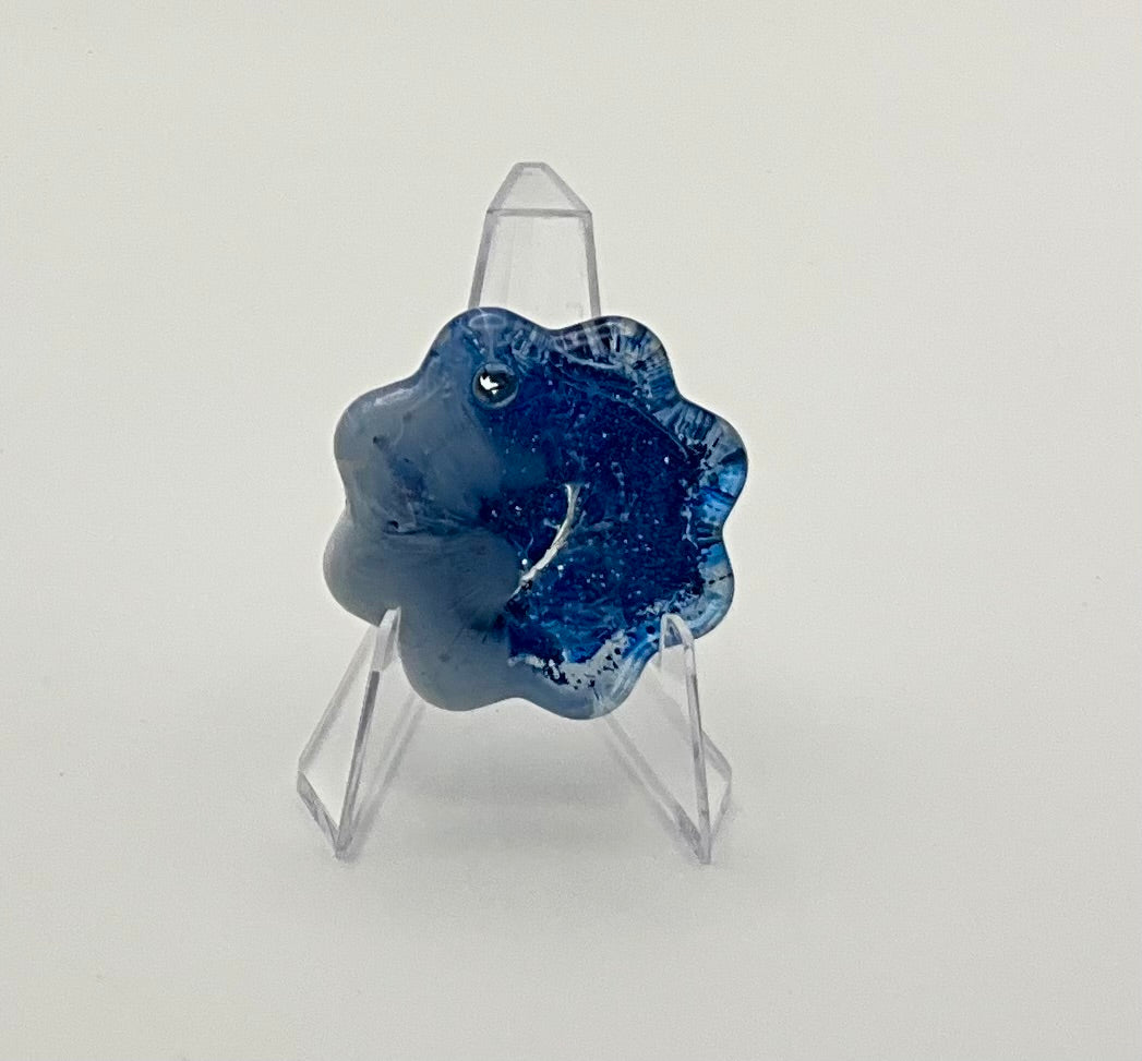 Marbled blue keychain