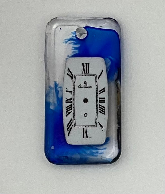 Blue Rectangle with Watch Dial