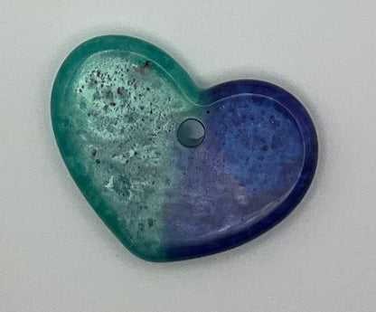 Green and Blue Heart Keychain