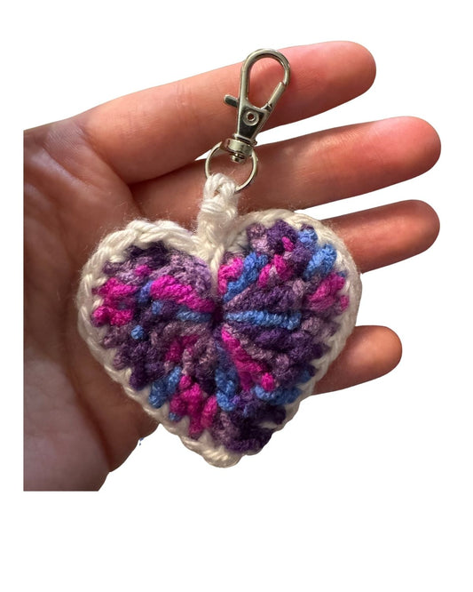 Crochet Heart Keychain