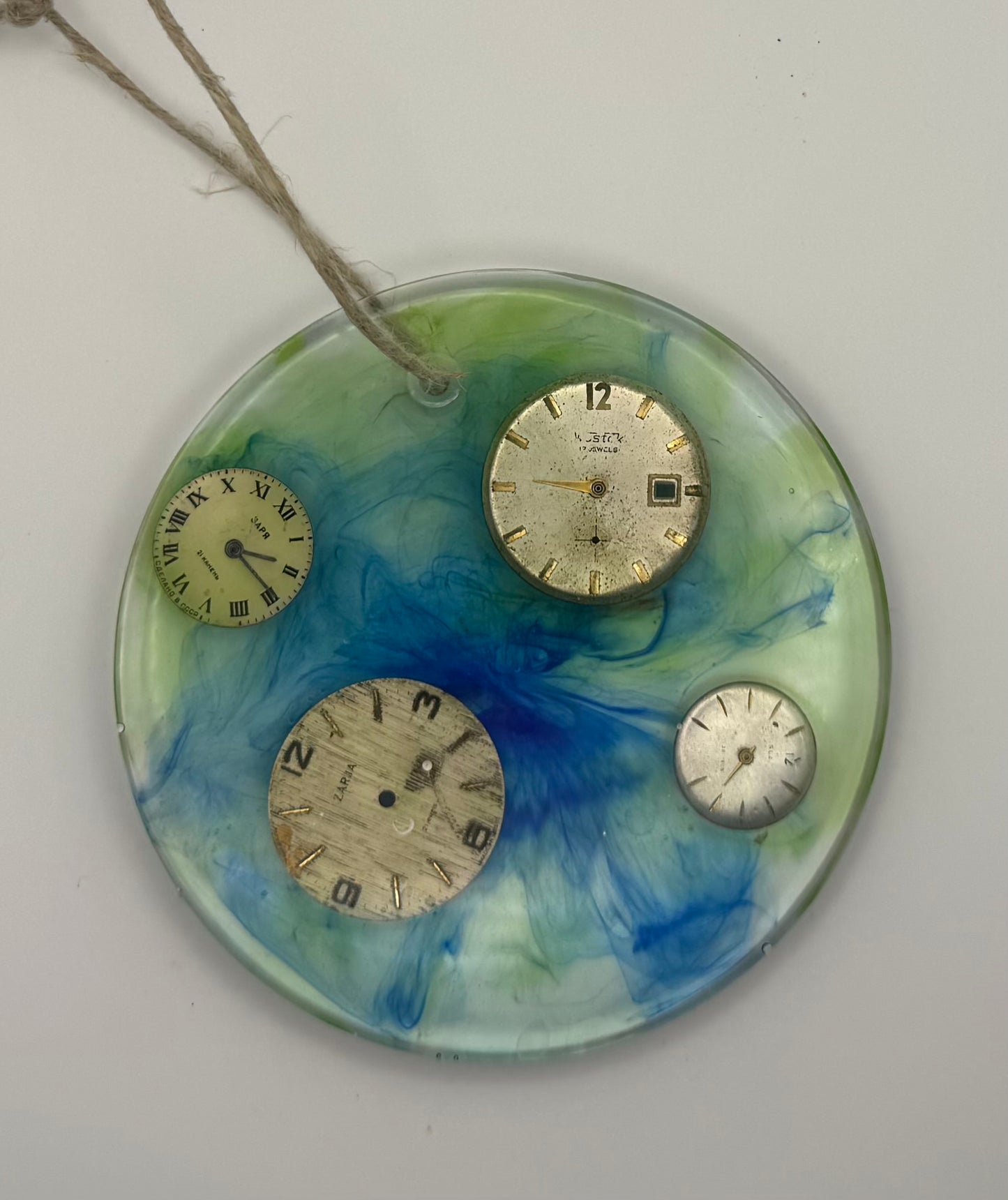 Green and Blue Swirl Watch Dial Ornament