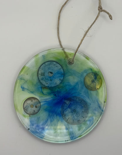 Green and Blue Swirl Watch Dial Ornament
