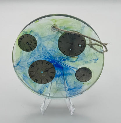 Green and Blue Swirl Watch Dial Ornament
