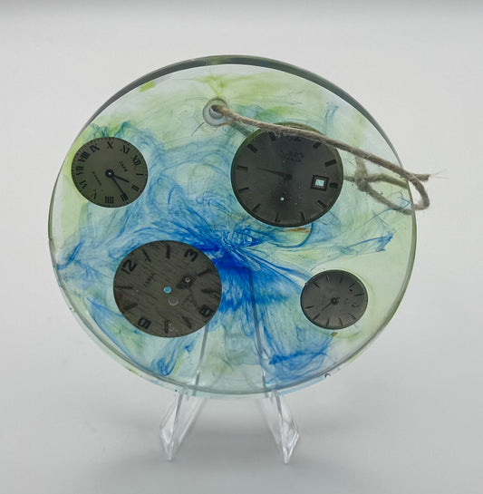 Green and Blue Swirl Watch Dial Ornament