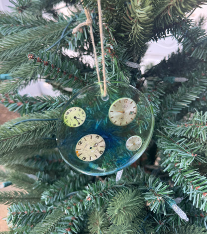 Green and Blue Swirl Watch Dial Ornament