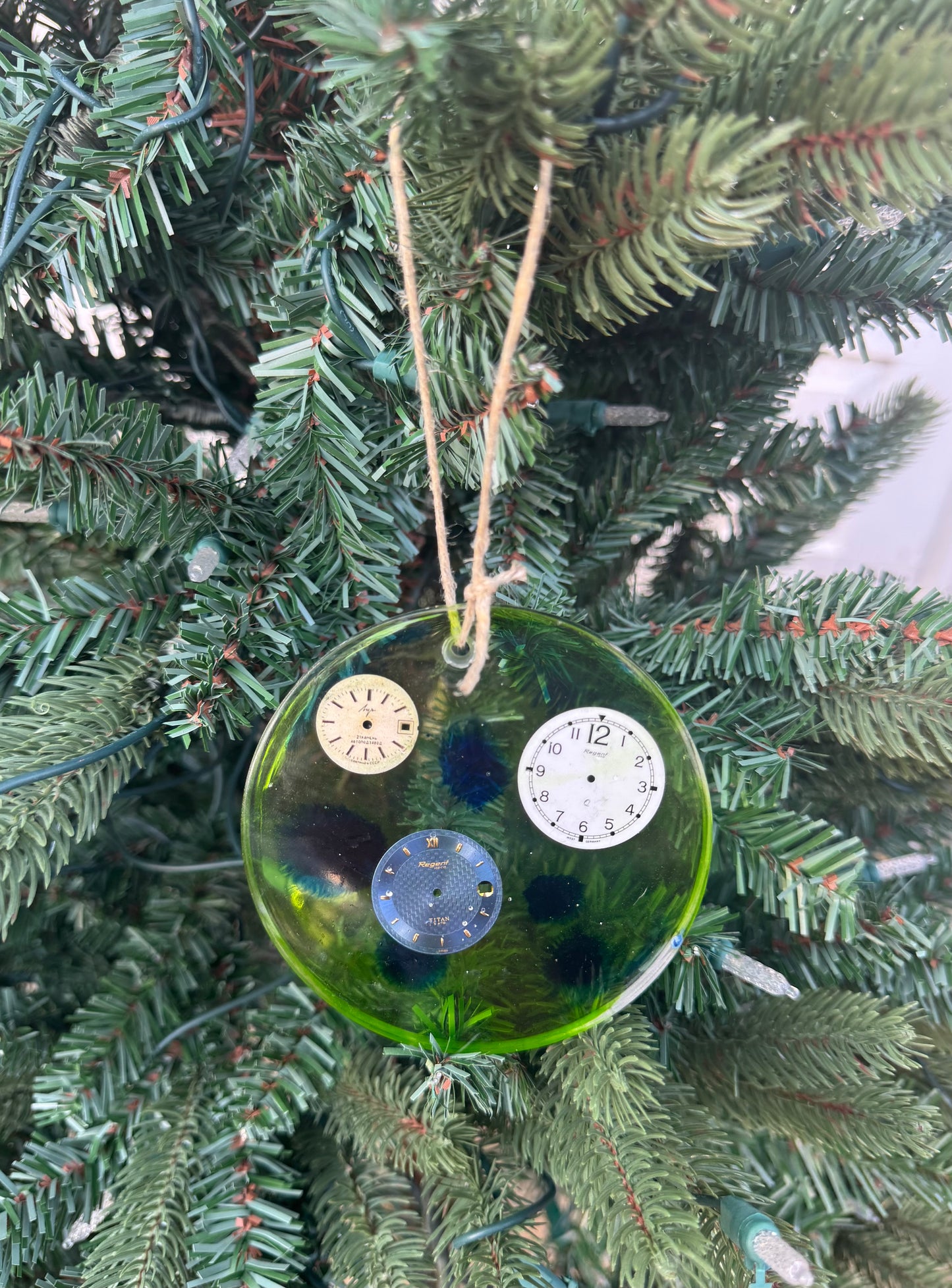 Green and Blue Watch Dial Ornament