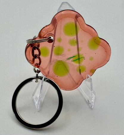 Pink with Green Spots Keychain