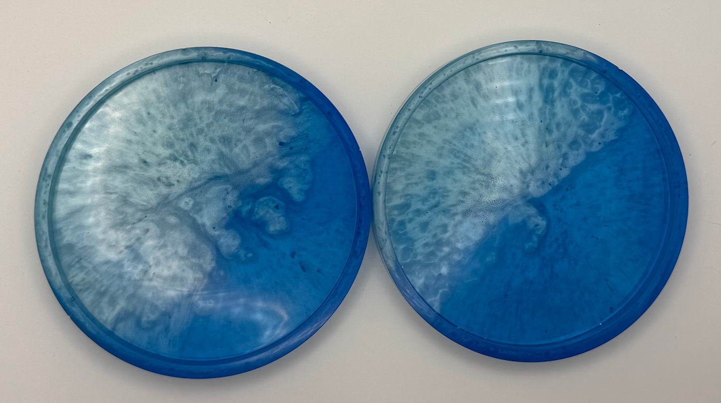 Set of 2 Ocean Coasters with Raised Edges