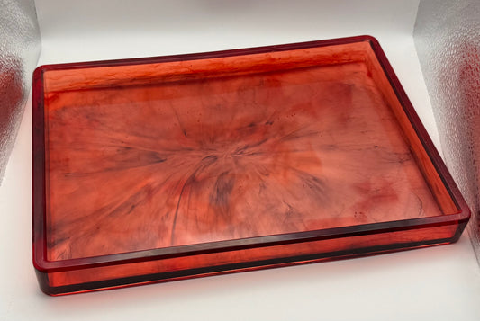 Red Swirl Tray