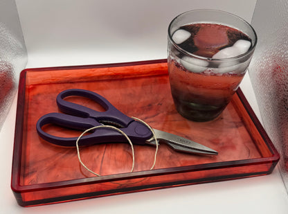Red Swirl Tray
