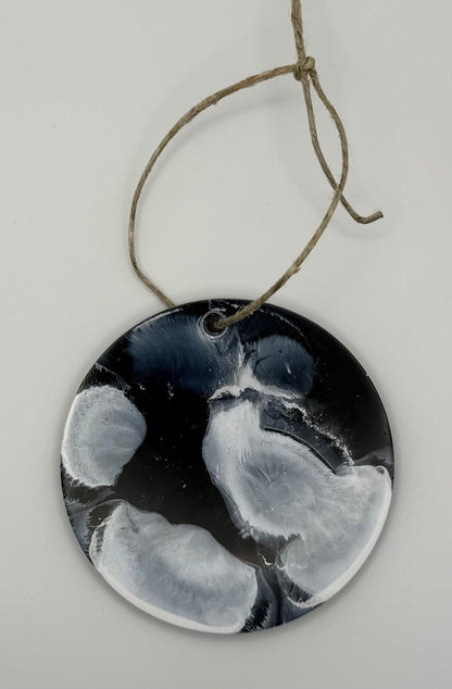 Black and White Swirl Ornament