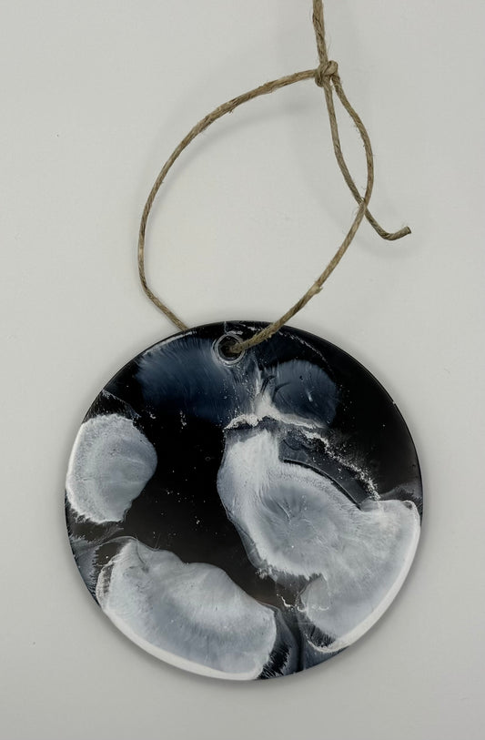 Black and White Swirl Ornament