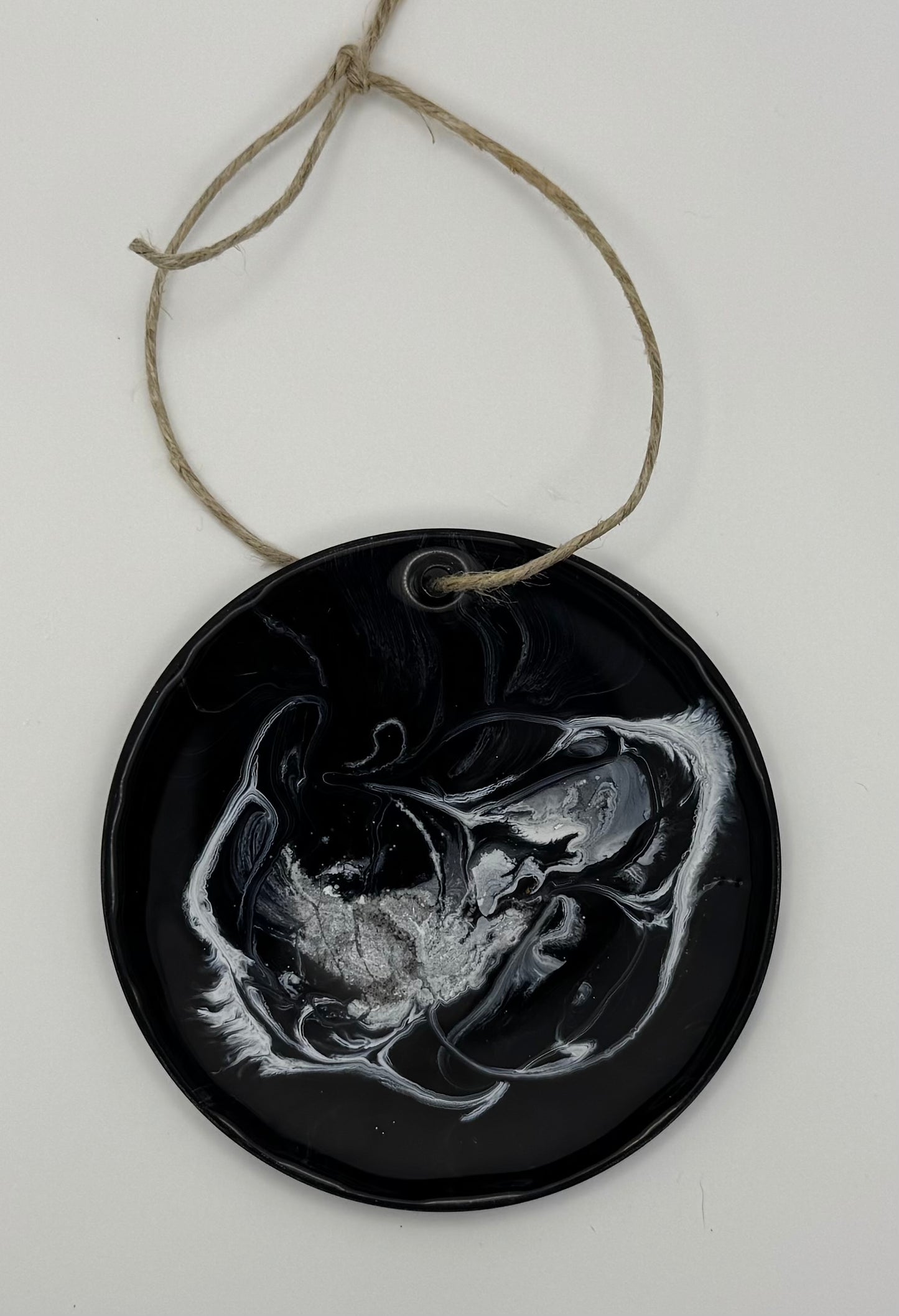 Black and White Swirl Ornament