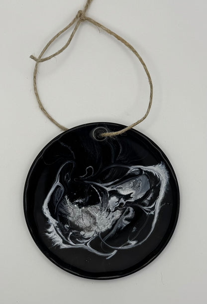Black and White Swirl Ornament
