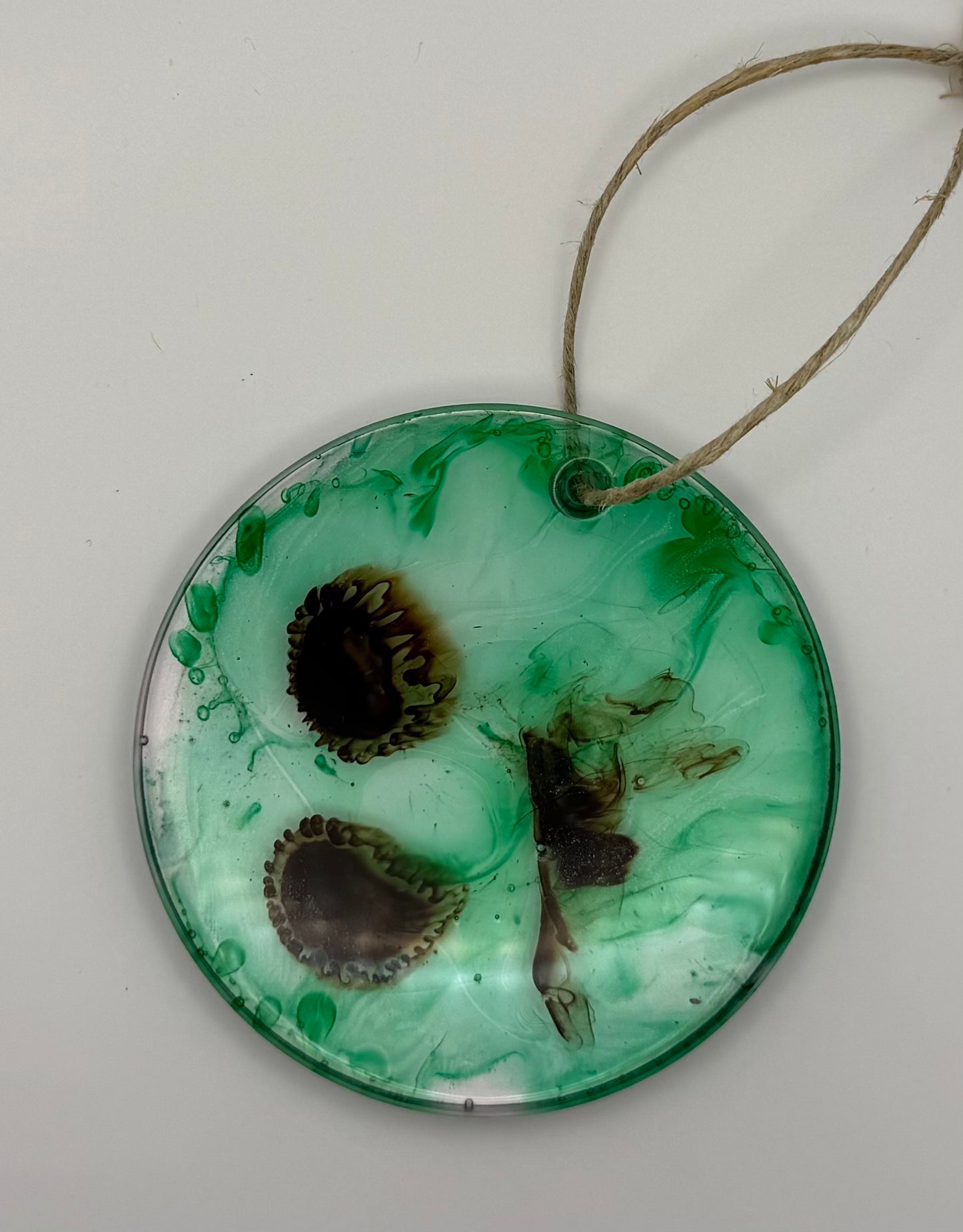 Green With Brown Splashes Ornament