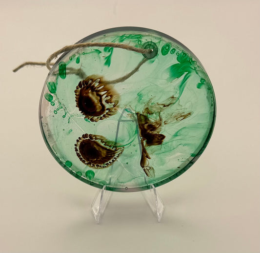 Green With Brown Splashes Ornament