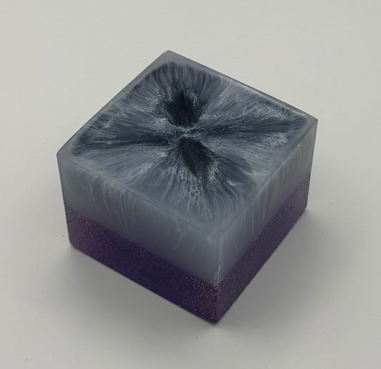 Purple and Black and Gray Swirl Paperweight