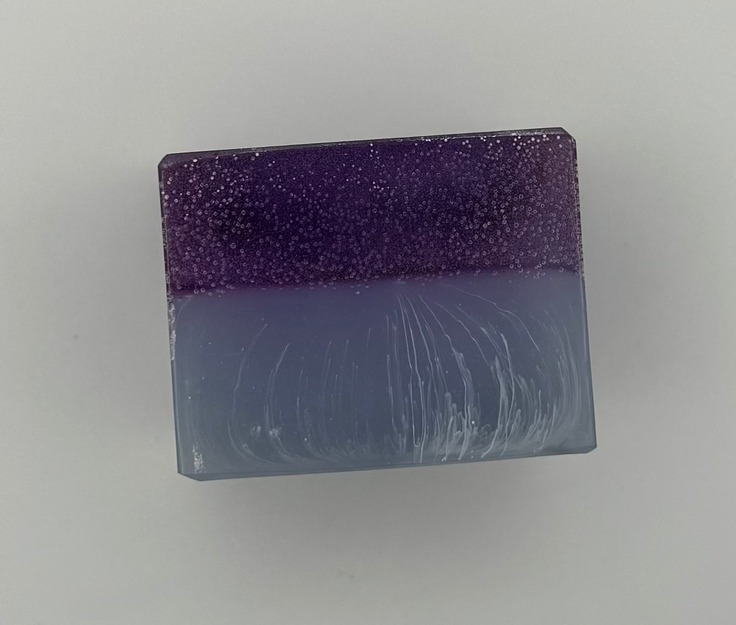 Purple and Black and Gray Swirl Paperweight