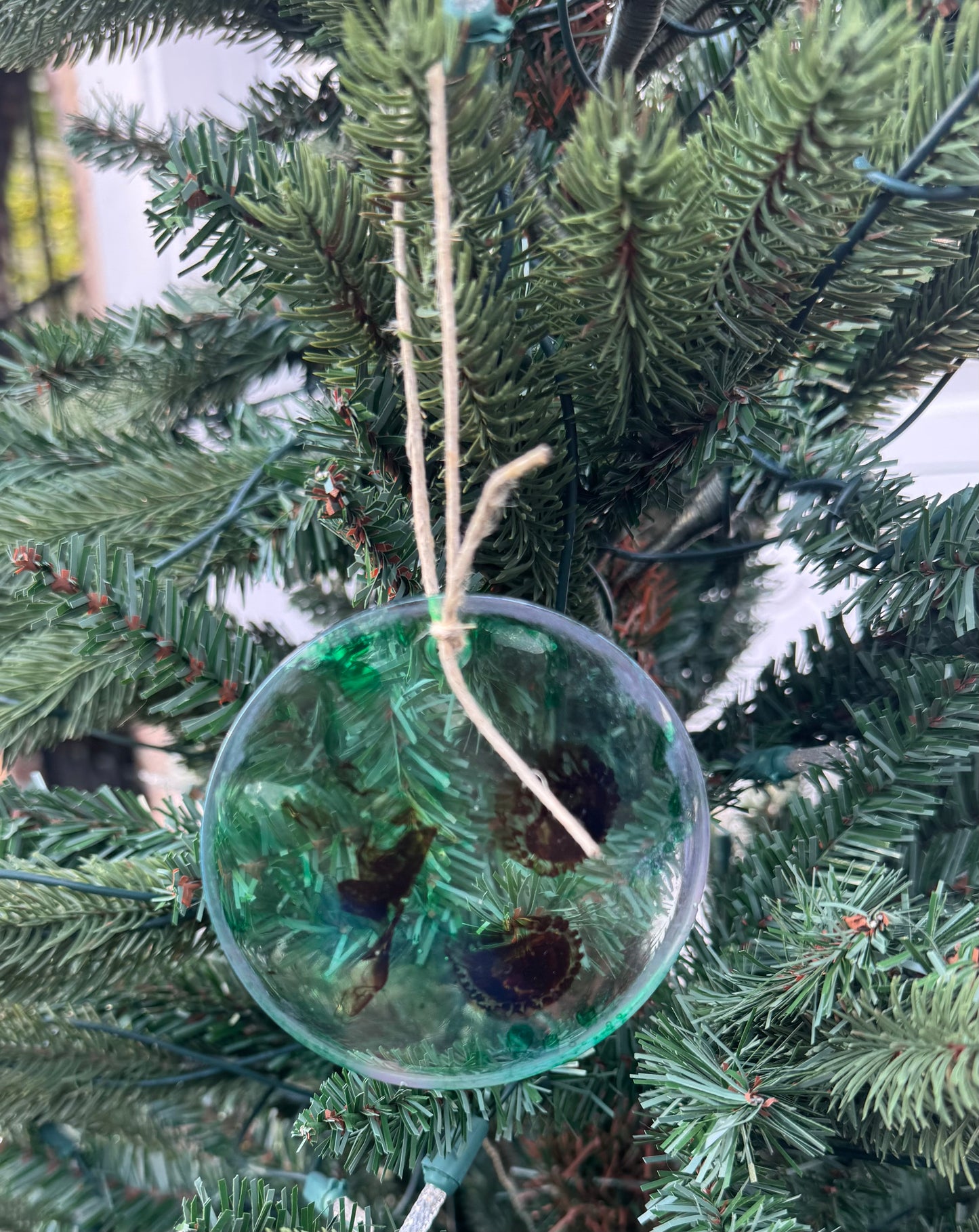 Green With Brown Splashes Ornament